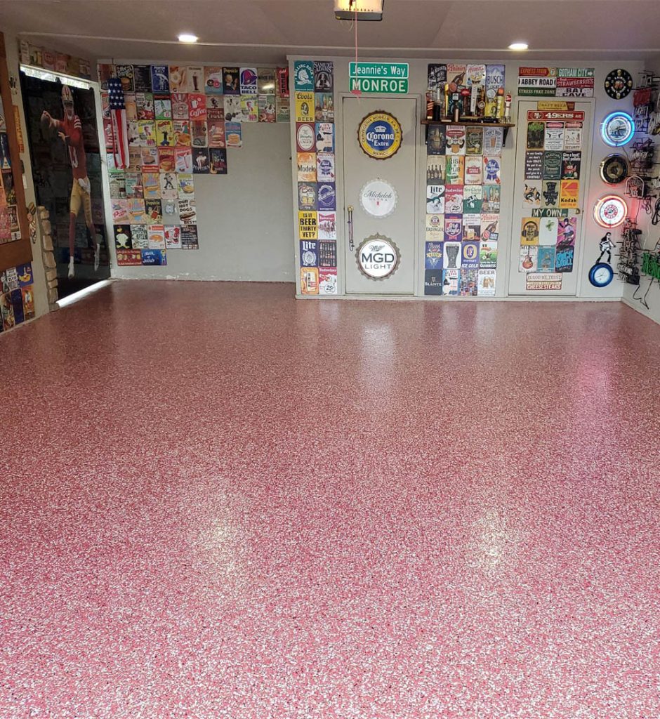 Epoxy Flake Flooring for 49ers Fan - Fresno Epoxy Crew