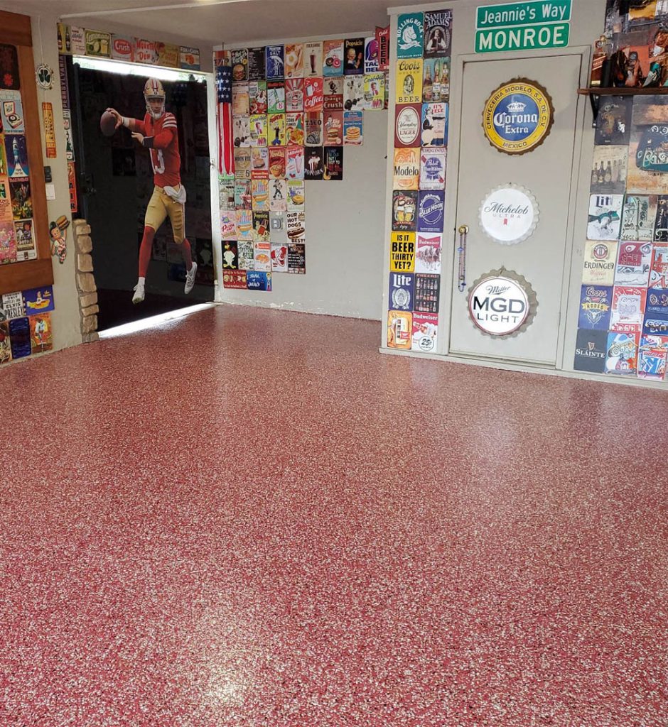 Epoxy Flake Flooring for 49ers Fan - Fresno Epoxy Crew
